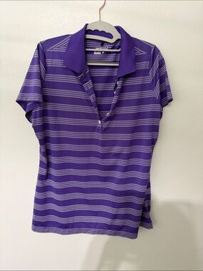Nike Purple Striped Polo Shirt